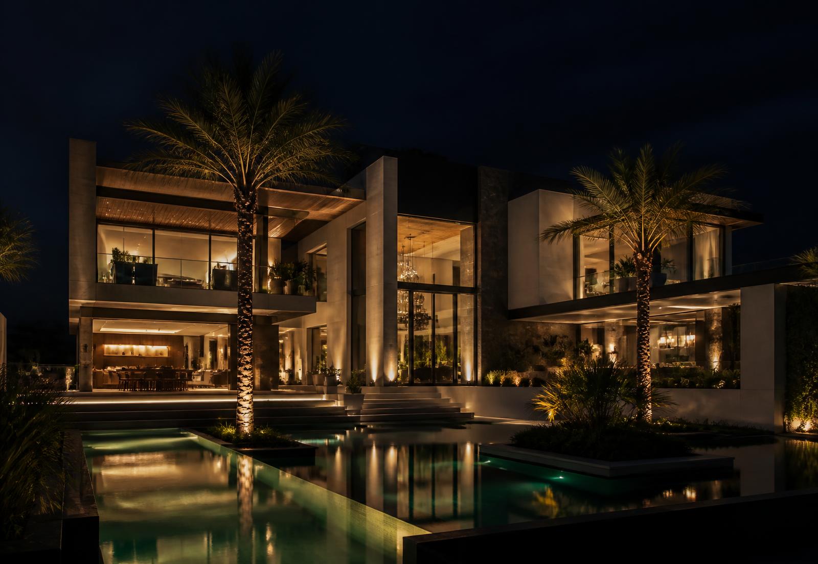 Premium residential estate at dusk